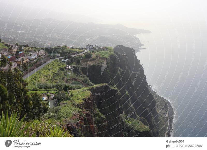 View from the cliffs of Cabo Girao on Madeira cabo girao madeira panorama seascape high gabo girao portugal europe natural background vacation scenery rock