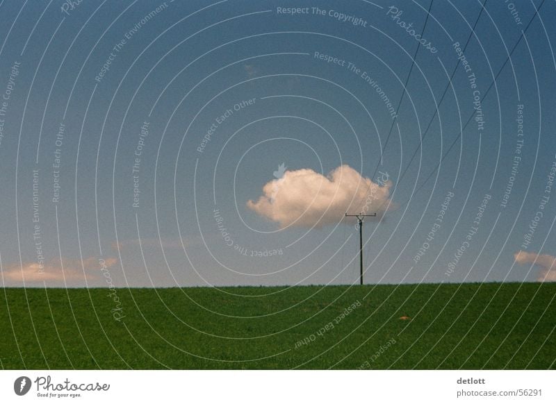 Cloud crest2 Clouds Electricity pylon Green Minimal Horizon Playing Beautiful weather Summer Calm Grass Meadow Panorama (View) Colour Communicate Sky Nature