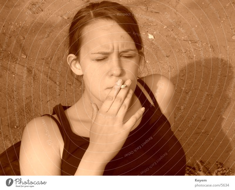 "Smoking is a health hazard." Cigarette Unhealthy Woman Relaxation