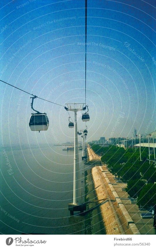 Cable car in Lisbon Portugal cable car. World exposition 98