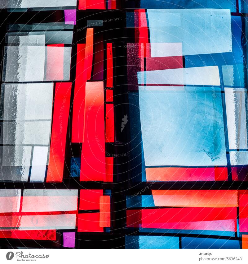 FAITH Church window Irritation Decoration Structures and shapes Pattern Abstract Close-up Double exposure Illuminate Mosaic Chaos Colour Multicoloured Glass