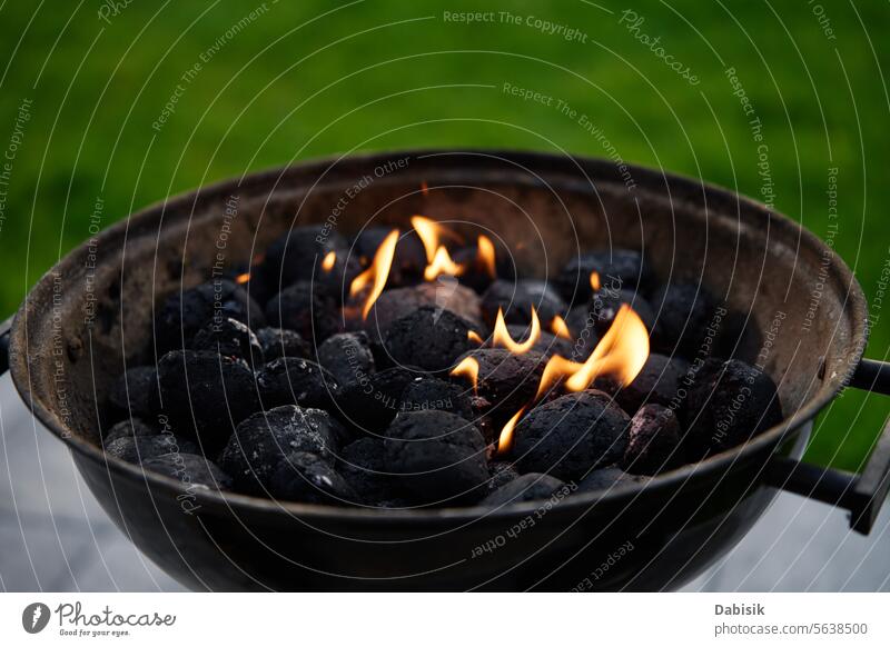 Burning coals for barbecue during a picnic charcoal flame burning background grill fire black abstract smoke red bbq heat fireplace grilling cook dark hot ash