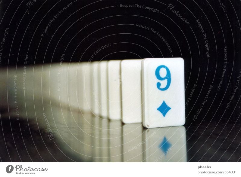 Nine Domino Dominos 9 Reflection Black White Digits and numbers Rectangle Contrast Blue Floor covering