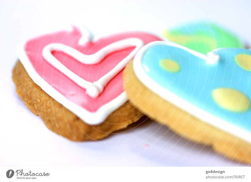 Biscuits of love Happy Birthday Red Turquoise Yellow Delicious Nutrition Sweet Baked goods Icing Green Bakery shop Sugar Letters (alphabet) Multicoloured