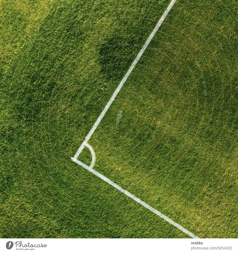 Corner on grass Sports Playing field Playing field parameters Line angles 90° Arena plan UAV view Sporting grounds Ball sports Sporting Complex