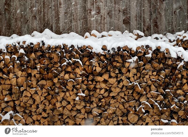 incomplete | room for improvement Wood Firewood Stack Stack of wood Supply Winter Winter stock Snow Fuel Environment Timber stacked