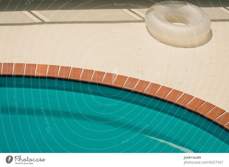 Swimming ring is ready at the swimming pool swim ring Summer Vacation & Travel swimming pools Summer vacation Shadow rail Neutral Background Lifestyle Warmth