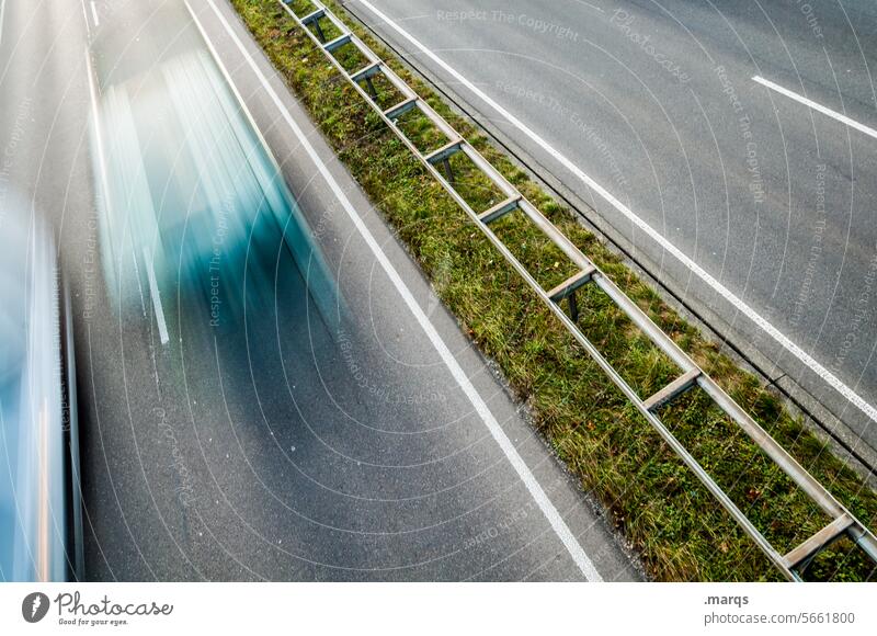 speedster Logistics Economy Target Vehicle Truck Motoring Mobility Highway StVO Road traffic Freeway Car Traffic infrastructure Means of transport Long exposure
