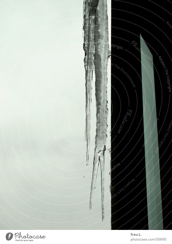 icicles Icicle Cold Balcony Winter Gray Window Doorframe Frozen Ice Living or residing Sky Frost Water Frame