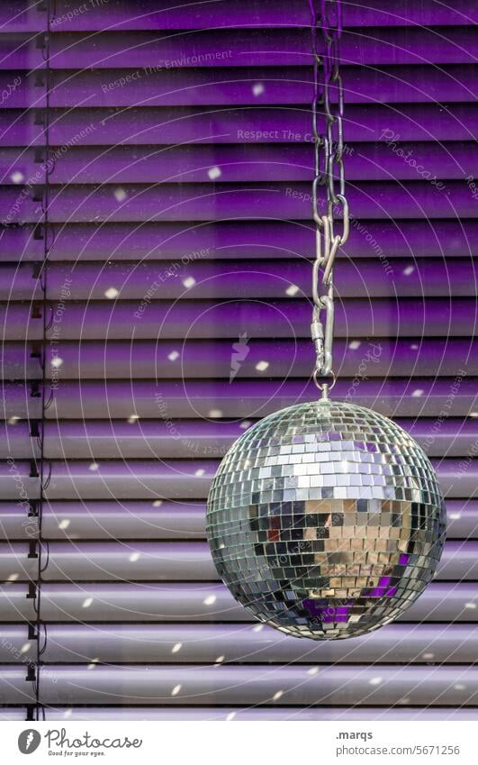Purple disco Disco ball Clubbing Feasts & Celebrations Going out Music Event Party Night life Dance event Outdoor festival Retro Oldschool Sphere Silver