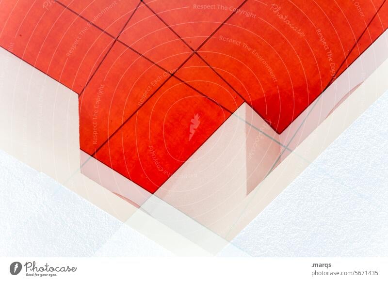 red white Structures and shapes Abstract Minimalistic Illustration Double exposure White Red Sharp-edged Exceptional Interior design Design Style