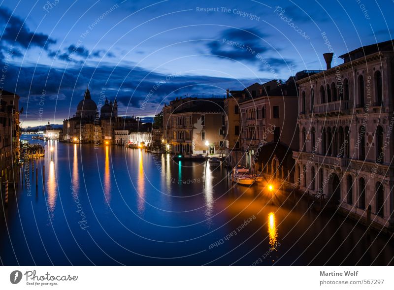 blue Venice Italy Europe Village Town Deserted House (Residential Structure) Vacation & Travel Academia Bridge Canal Grande Wake up Twilight Colour photo