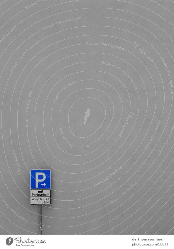 on weekdays 9-19 o'clock Parking lot Pay and display ticket Parking sign Wall (building) P symbol Minimalistic Facade Simple Simplistic Empty Clean Label