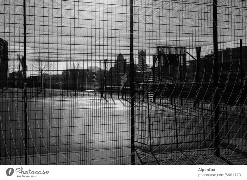 brave new world | boundless freedom Sporting grounds Fenced in Barrier Border Sports Playing field Sporting Complex Ball sports Leisure and hobbies