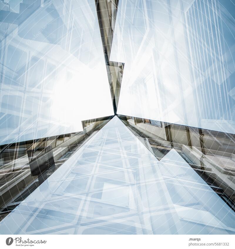 TRIPOD Central perspective Tall Futurism Three-legged Sky Abstract Double exposure Perspective Facade Architecture Building Manmade structures Style Exceptional