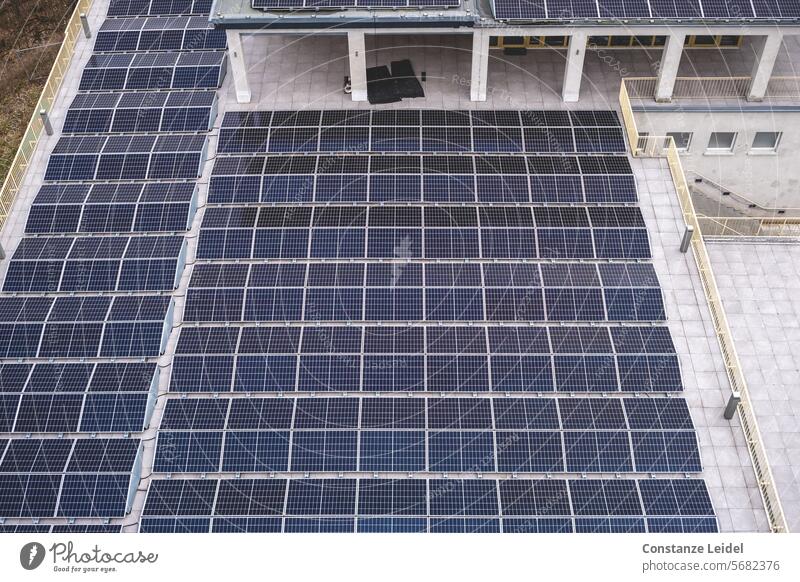 Photovoltaic surface seen from above photovoltaics Renewable energy Solar Energy photovoltaic system Solar Power Sustainability Energy industry Solar cells