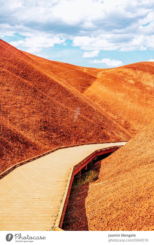 Painted Hills Oregon Bridge USA Landscape painted hills Geology colorful hills Miracle of Nature National Park hiking trail vantage point Photography