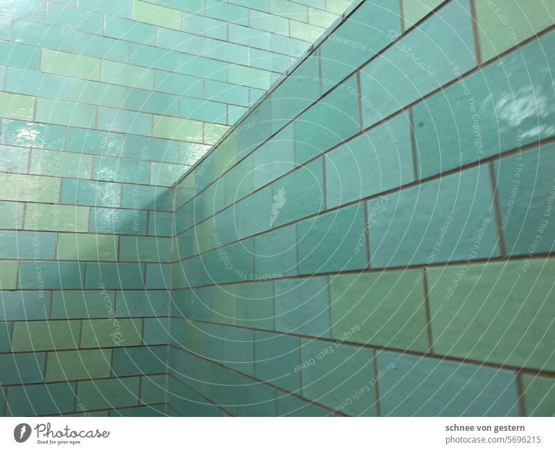 1929 - Subway. tiles Blue Gray Green Colour photo Deserted Tile Exterior shot Wall (barrier) Architecture Building Mosaic Structures and shapes Abstract Pattern
