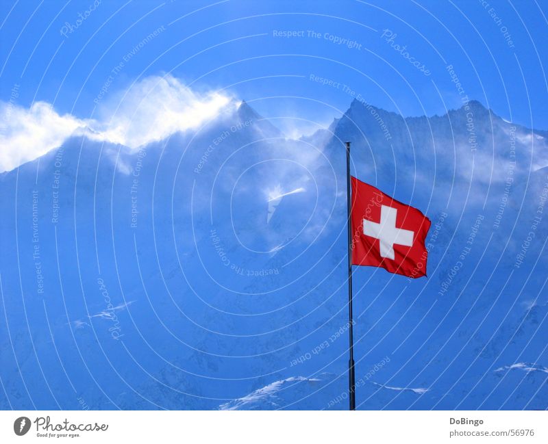 An ode to the most beautiful country in the world... Switzerland Flag Red Winter Symbols and metaphors Peak Air 4,000 Saas-Grund Panorama (View) Mountain Alps
