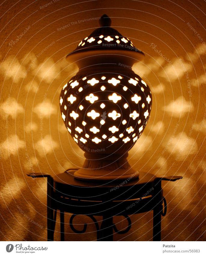 Arabian Nights Lamp Light Romance Brown Yellow Black Evening Crockery Orange
