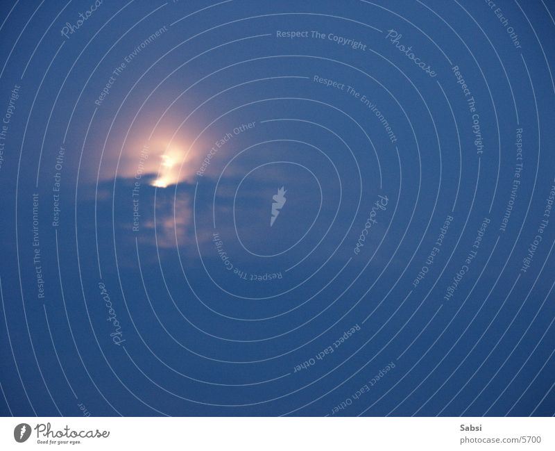 blue moon Clouds Light Night Night sky Moonlight Sky Blue Light (Natural Phenomenon)