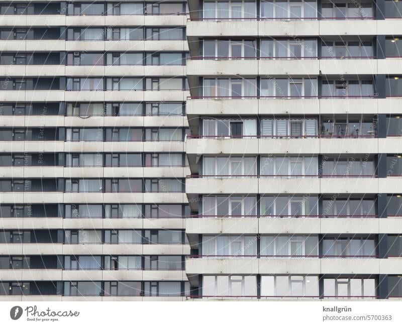 Apartment with balcony High-rise Architecture Town Building Facade Window Exterior shot Deserted House (Residential Structure) Colour photo Manmade structures