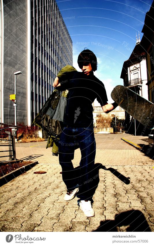 Skaterboy III Skateboarding Style Etnies Retro Jump Man Air Cool (slang) Ollie Blue Sky