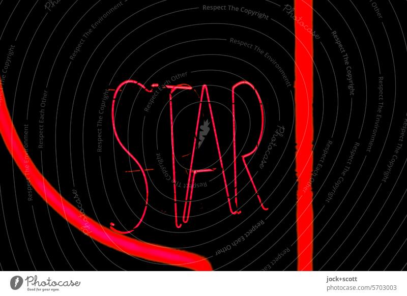|STAR lights| Starling Word Characters Typography Signs and labeling Neon light Neutral Background Capital letter Design Silhouette neon neon sign bokeh