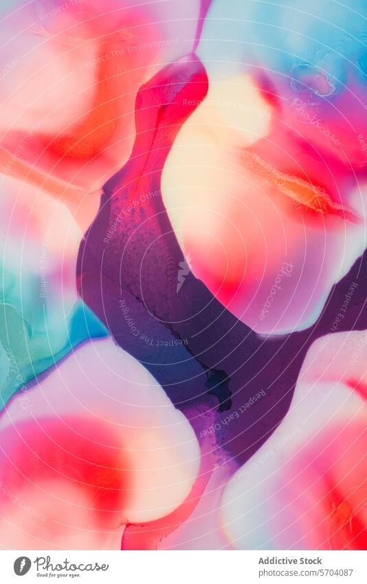 Abstract colorful liquid flow background texture abstract vivid ethereal mix painting dreamy blend pink blue purple hues fluid art design pattern vibrant pastel