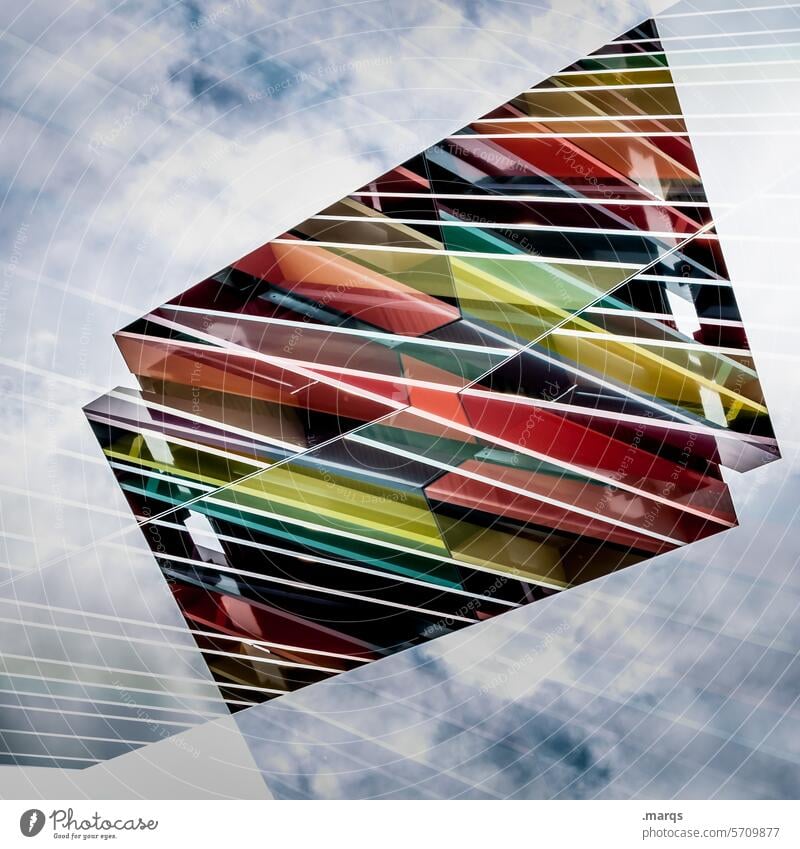 starship Abstract Double exposure Future Architecture Clouds Sky Perspective Exceptional Facade Design Surrealism Building Style Modern optical illusion Hover