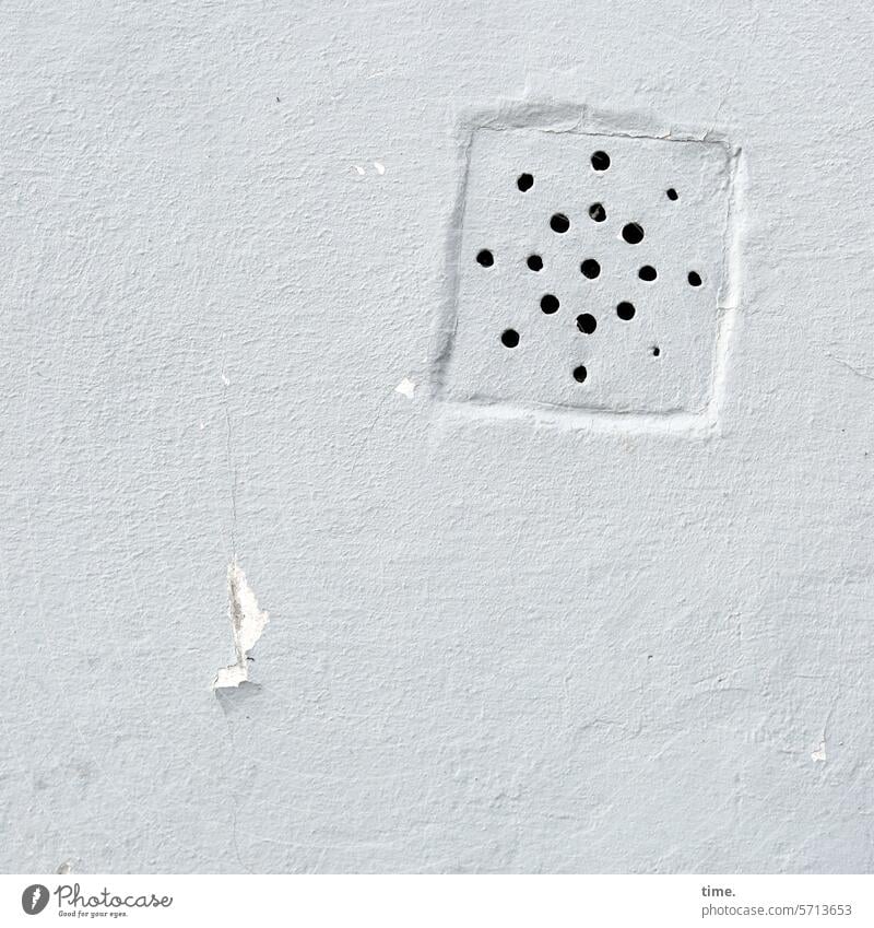 Good luck! | A world of its own behind every ventilation Ventilation Wall (barrier) Wall (building) holes Hollow Scratch mark exterior wall Old Weathered Detail