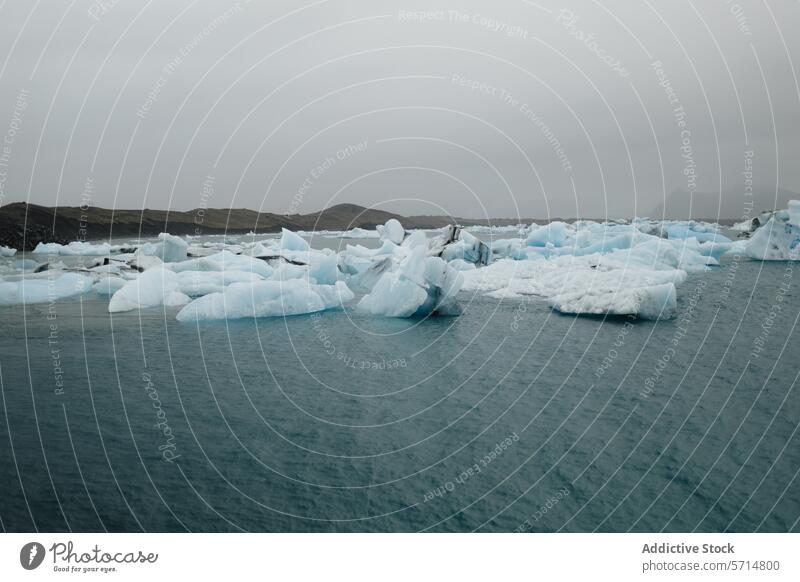 Misty Jökulsárlón Glacier Lagoon in Iceland iceland trip jökulsárlón glacier lagoon water mist serene natural landscape scenery travel destination nature