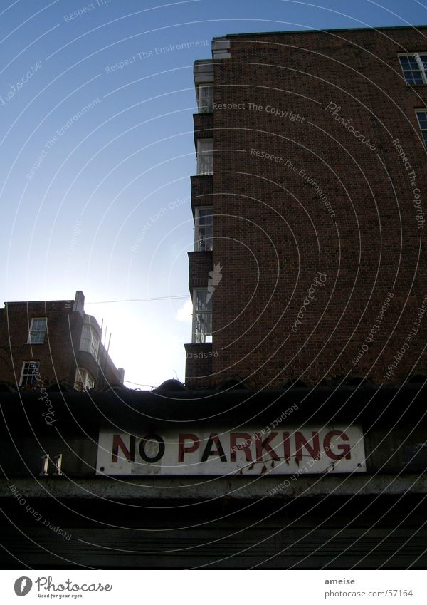 No Parking London Notting Hill House (Residential Structure) Dark Exterior shot Sky Signs and labeling Bright Sun
