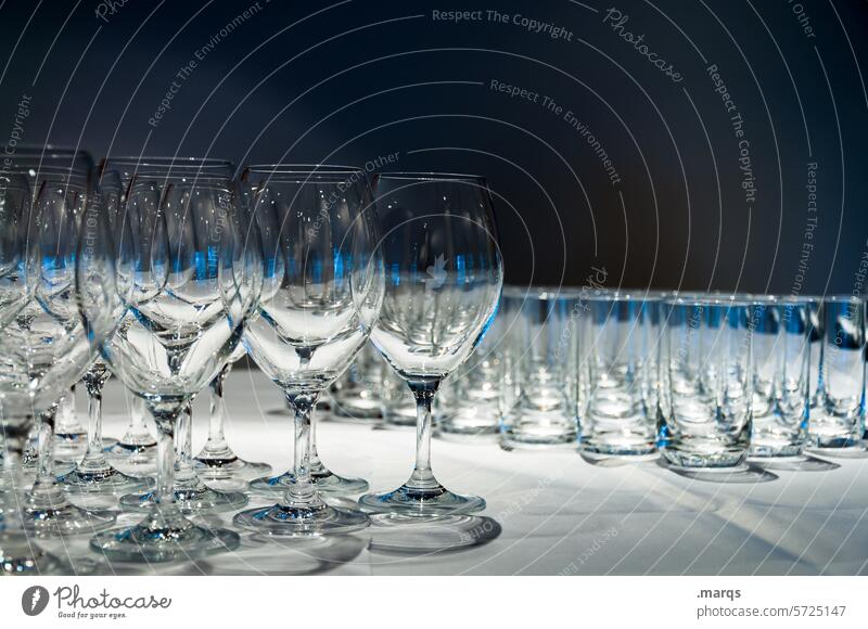 solemn Party Bar Feasts & Celebrations Gastronomy Alcoholic drinks Glasses Clean Artificial light Elegant Glittering Transparent Many Lifestyle Reflection