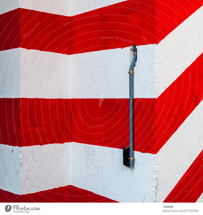 lead White Red Stripe Line Facade Wall (building) Wall (barrier) Structures and shapes Simple Pattern Abstract Graphic house wall Arrangement Style Tilt