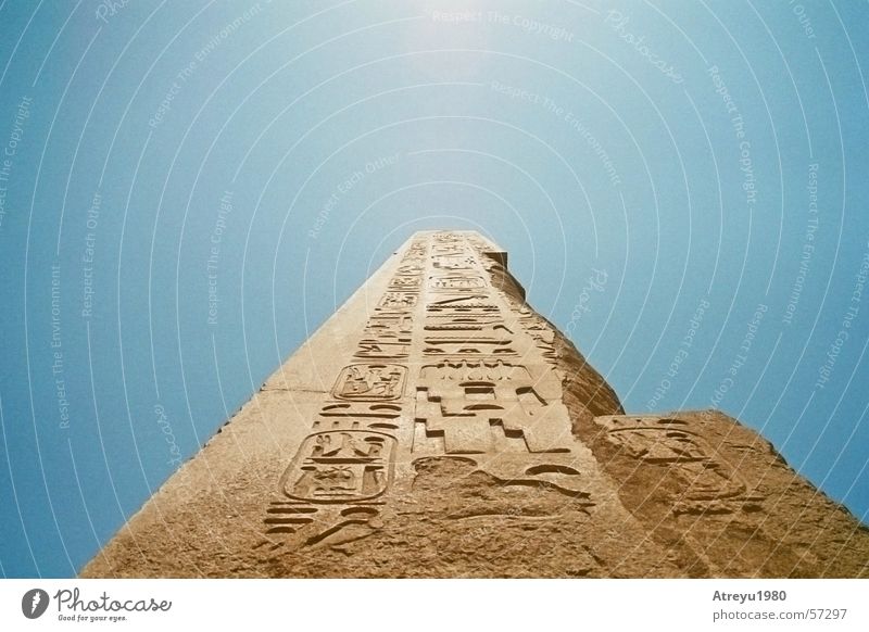 obelisk Egypt Karnak Granite Relief Temple Theben Pharaohs Monolith Manmade structures Statue Dazzle Sky Obelisk atreyu Old Tall