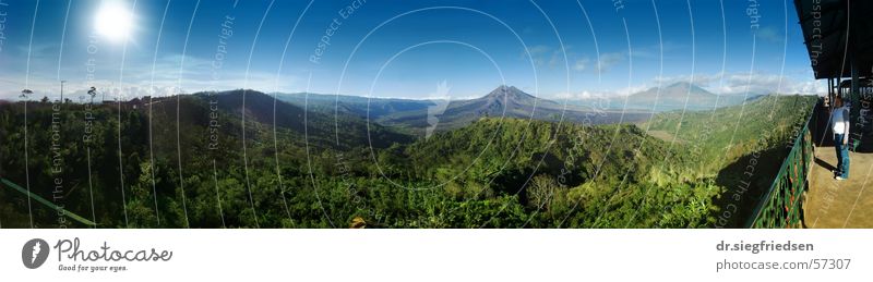 Caldera of Mount Batur, Bali Panorama (View) Crater rim crater sun indonesia mountain Large Panorama (Format)