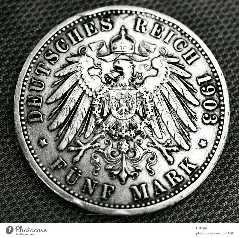 five marks Money Coin Federal eagle Germany Past