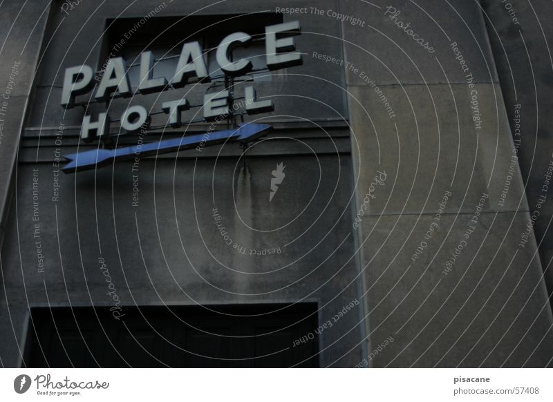 palace hotel Hotel Accommodation Dark Neon sign House (Residential Structure) Facade Display