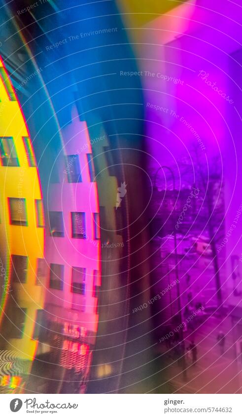 Bizarre magic world - prism photography Overlay Stripe purple variegated Esthetic Tree House (Residential Structure) Window sci-fi Art Silhouette