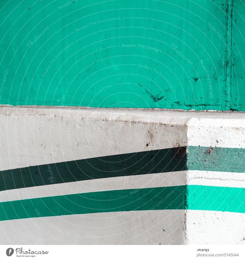 dirty corner Corner Green White Stripe Dirty Trashy Style Close-up Design Wall (building) Line Abstract Illustration