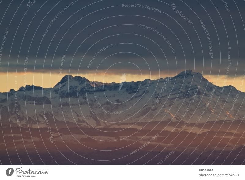 Säntis and his little brother Vacation & Travel Far-off places Winter Snow Mountain Hiking Nature Landscape Sky Clouds Climate Weather Ice Frost Hill Rock Alps