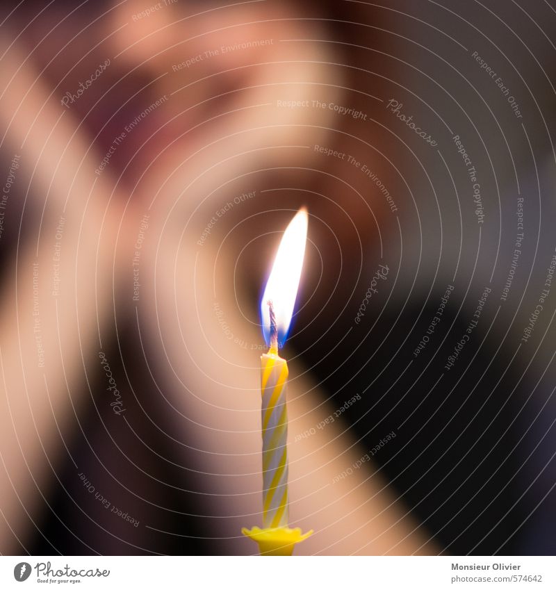 Candle for Birthday Feminine Young woman Youth (Young adults) Head 1 Human being Feasts & Celebrations Joy Happy Happiness Contentment Joie de vivre (Vitality)
