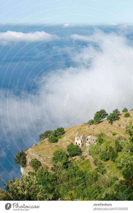 Path of the gods - view of the Gulf of Naples Amalfi Coast Positano Praiano Summer vacation Far-off places Rock Idyll Relaxation Vantage point idyllically