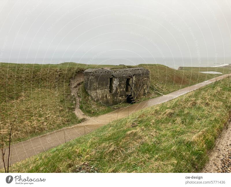 Bunker on the coast of Denmark Dugout Exterior shot Colour photo