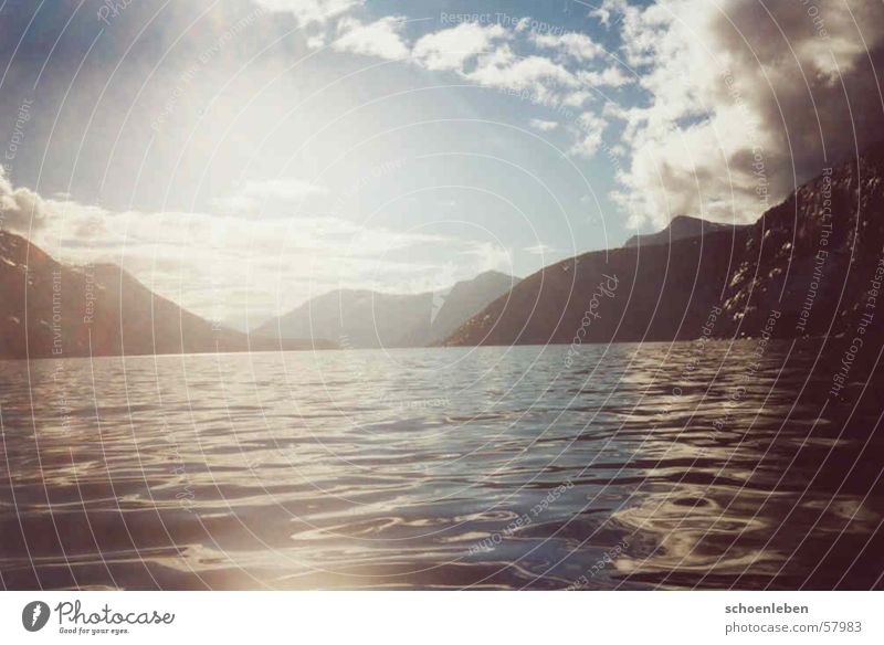 Somewhere in Norway Lake Clouds Dusk Mountain Water Sun