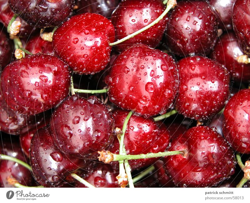 Cherries Cherry Fresh Red Wet Delicious Fruit