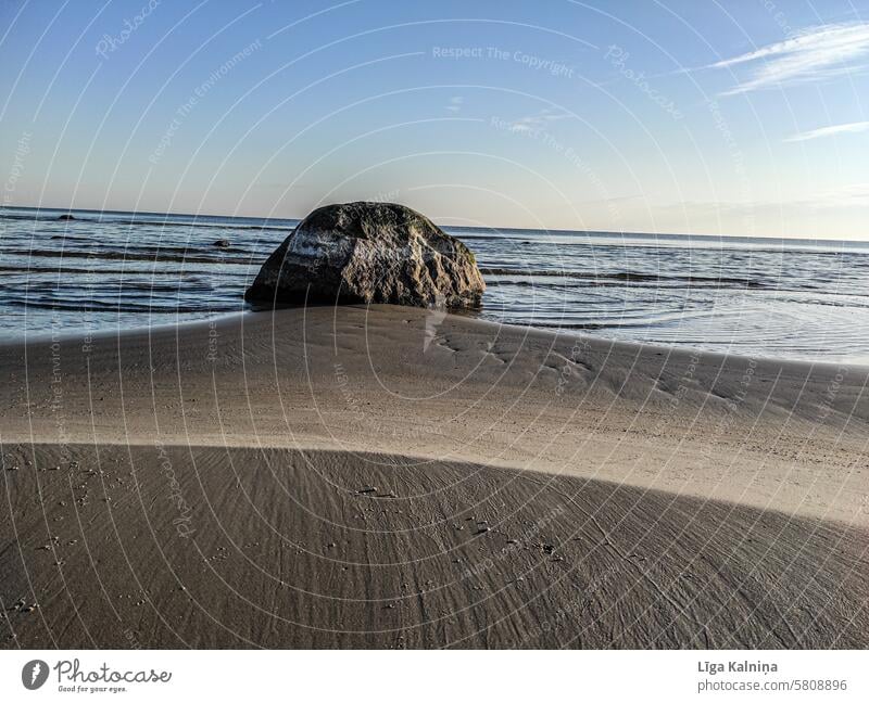 Rock at sea Baltic Sea outdoor tourism vacation beach water sky coast nature Coast Atlantic coast Sand Sun Sunlight Summer vacation Sandy beach Exterior shot