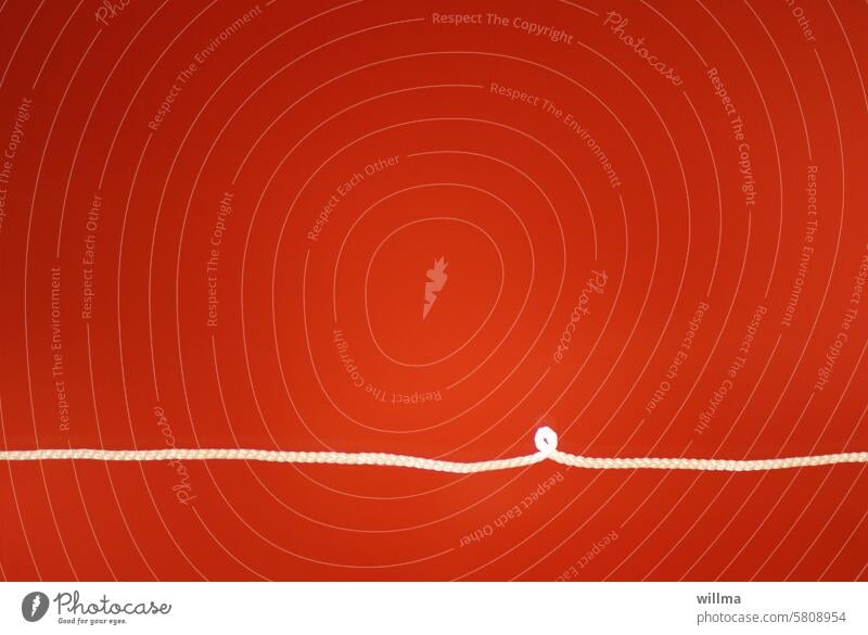 proverbial | exceptions confirm the rule Line Loop String Rope thread Minimalistic Red White graphically minimalism discontinuity Deviation Abstract