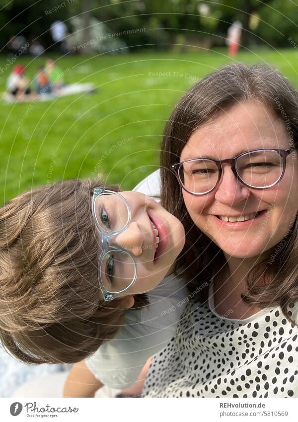 Mother with son in a meadow Woman Child Son Together Family & Relations relation Love Infancy portrait Day naturally Joie de vivre (Vitality) Boy (child)